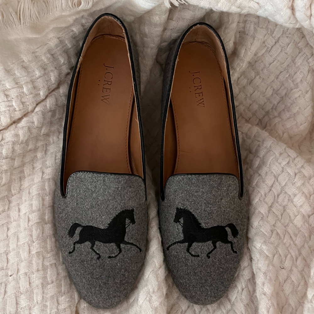 •J. Crew Addie Equestrian Wool Loafers•